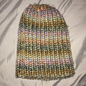 Rainbow Knit Metallic Beanie